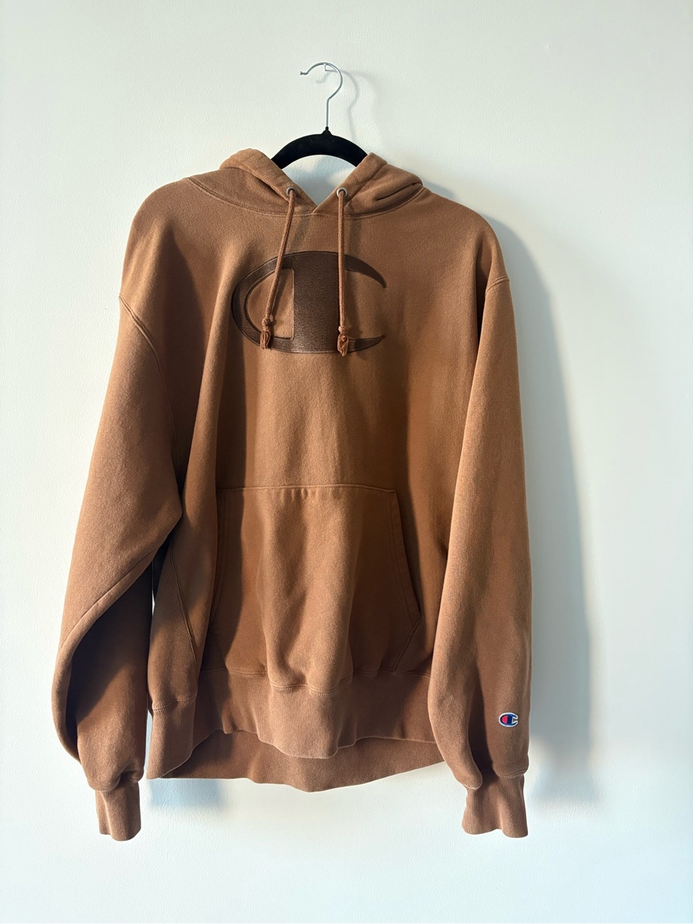 Champion Reverse Weave Brown Big C Embroidered Hoodie